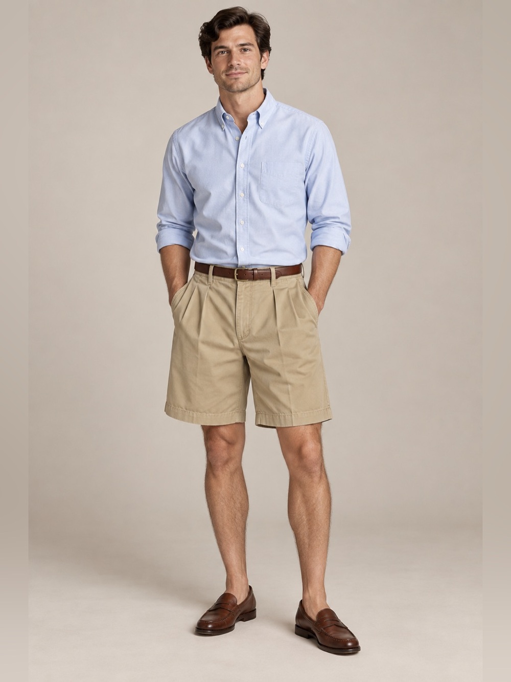 Polo Ralph Lauren Polo Chino Khaki Pleated Cotton Shorts Men’s 38